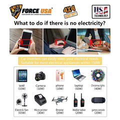 FORCE USA 3500W Car Pow Inverter – 7000W Peak, 12V DC to 220V AC, Pure Sine Wave, USB Output, Universal Socket,er Soft Start & Isolated DC/AC – High-Performance Vehicle Power Converter