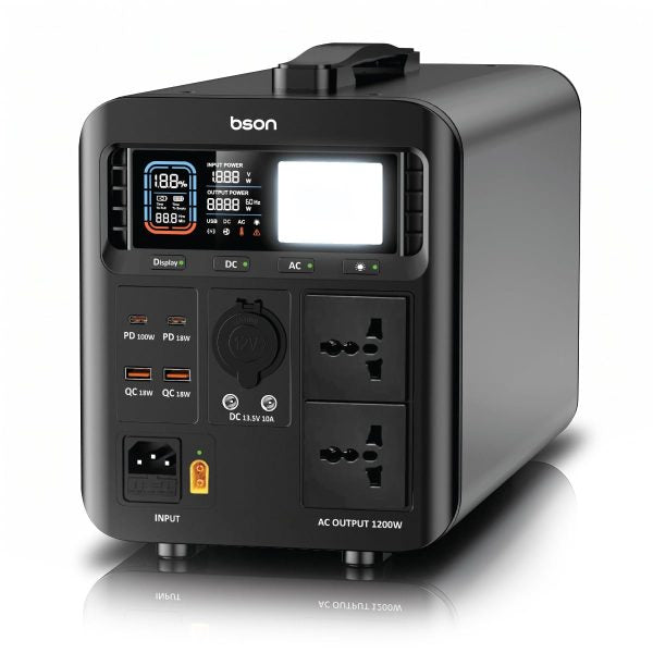 BSON B1200 Series Portable Power Station (1200W, 1008Wh) with LiFePO4 Battery