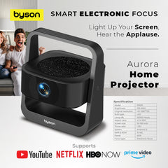 جهاز عرض منزلي ذكي من بيسون أورورا، واي فاي 5G، HDR بدقة 4K، أندرويد 13، دوران 360 درجة، جهاز عرض صغير محمول للأفلام والعروض التقديمية والألعاب والسفر، شاشة من 50 إلى 150 بوصة