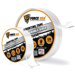 FORCE USA Clear Nano Tape – Heavy-Duty Double-Sided Transparent Adhesive Tape Reusable Washable & Removable Mounting Gel Grip Tape for Home Office & Car Use