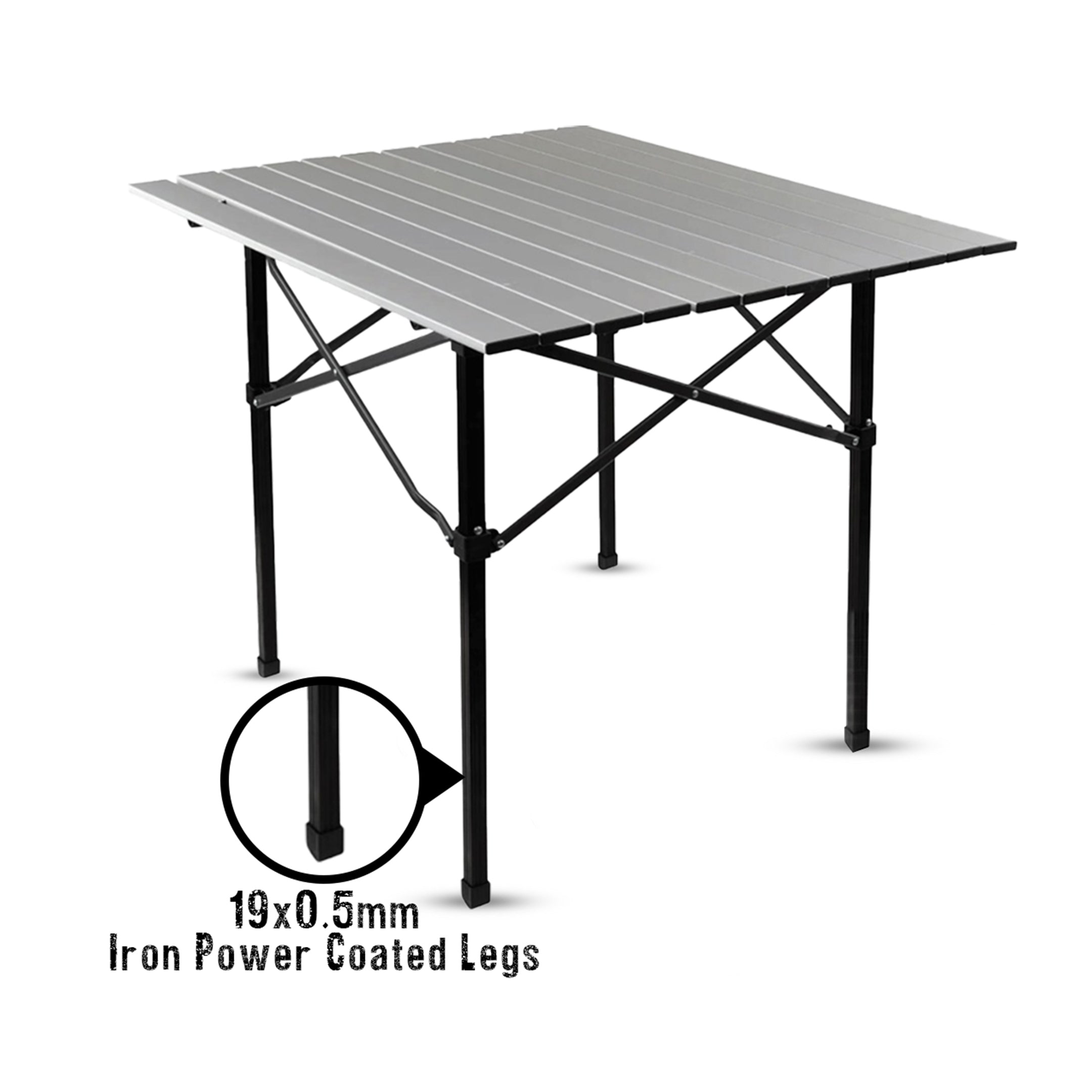 FORCE USA Portable Folding Camping Table, Lightweight Aluminum Table for 2–4 Persons with Carry Bag, Ideal for Camping, Hiking, Picnics, BBQs & Beach Trips
