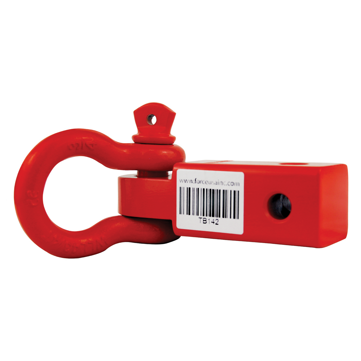 FORCE USA Shackle Hitch Receiver, Breaking Strength, Heavy Duty Receiver Shackle Bracket with 3/4 D-Shackle, Towing Accessories for Trucks Off Road