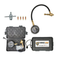 Force USA Analog Tire Deflator, Accurate Air Pressure Reading & Adjustment Tool, with Nice Analog Display & Portable Case, Compatible with All Cars, Trucks, Bicycles, & Motorcycles