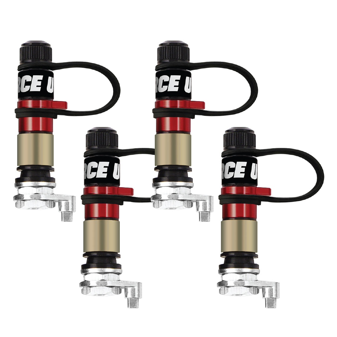 FORCE USA Automatic Tire Deflators (Long) – 4-Piece Set, Fast & Automatic Deflation with One-Click, Universal Fit for 4x4, Off-Road & Overland Vehicles