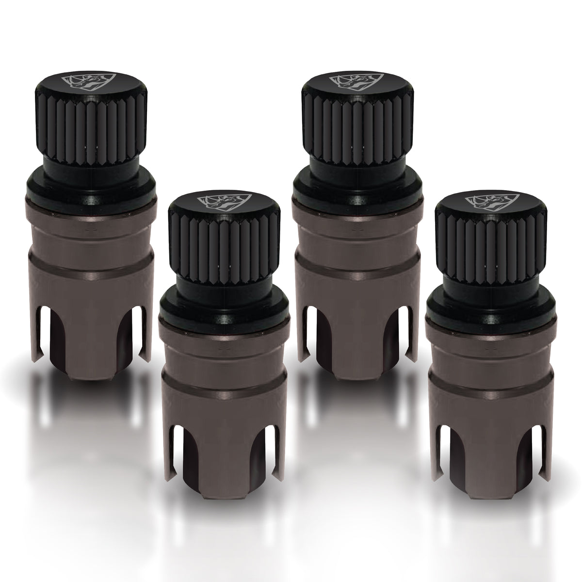 FORCE USA Tire Deflator Set (4 PCS) – Rapid Deflation, Quick-Connect Valves, Fits Standard Car Valves, High-Quality Construction for Off-Road Use