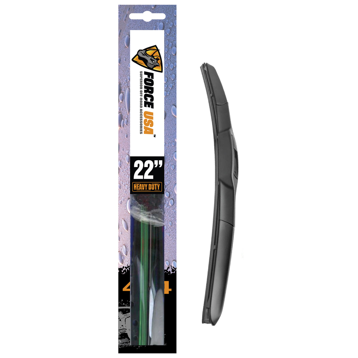 FORCE USA Hybrid Wiper Blade – All-Season Performance Aerodynamic Design Streak-Free & Silent Wiping Universal Fit for Cars SUVs & Trucks