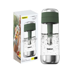BSON Fizzy Lab Soda Maker with Built-in Filter | 375ml BPA-Free Bottle | No Electricity Required | Compatible with 8g CO₂ Cartridges